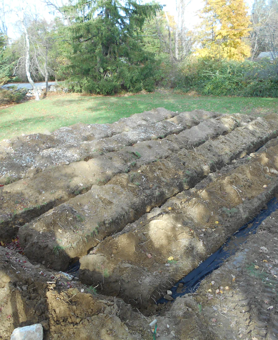 septic leach field installation